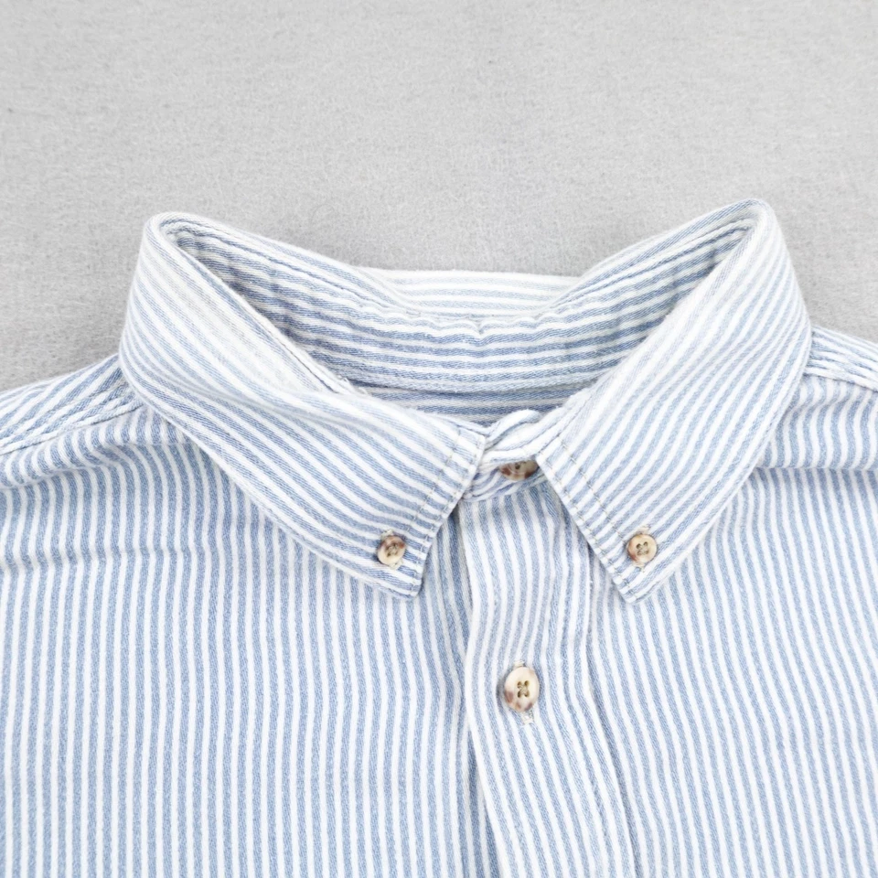 Ariat Shirt Mens Large Blue White Stripes FR Flame Resistant CAT 2 Button Up - Image 2 of 4