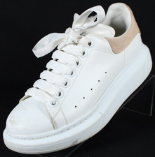 ALEXANDER MCQUEEN White Leather Round Toe Low Top Lace Up Platform Sneakers 37