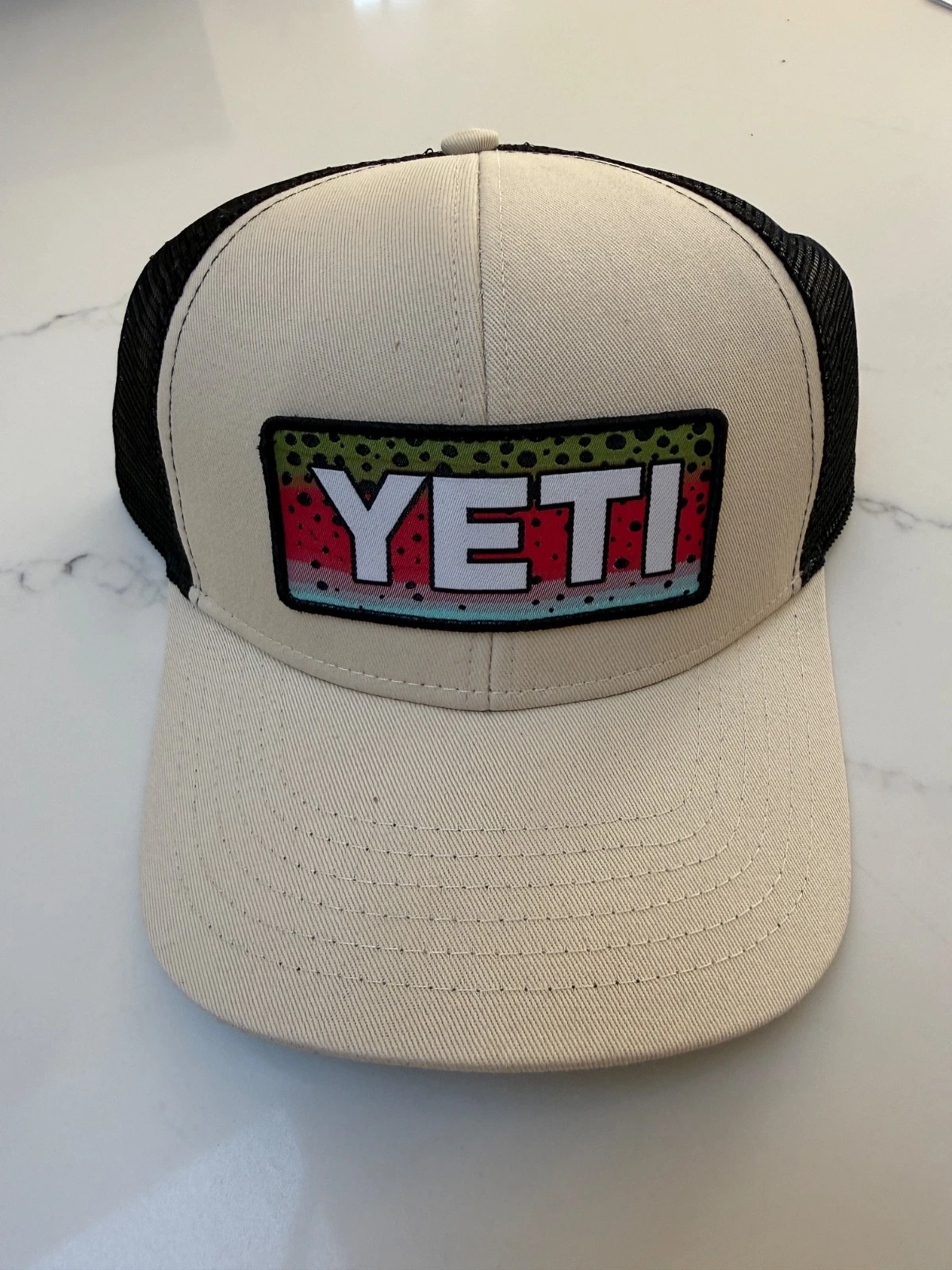 YETI Fishing Rainbow Trout / Cream Trucker Baseball Cap - BNWT