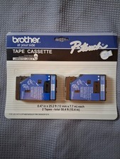 Brother P-Touch TC-22 Blue on White Tape for PT6/8/10/25 Label Maker 1/2" 12mm