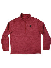 Mossy Oak Quarter Zip Pullover Mens XL Red Performance Fleece Lightweight