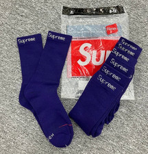 Supreme x Hanes Crew Socks 4 Pack Purple Mens Size 6-12 Streetwear New ON SALE