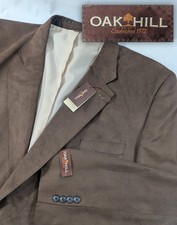New No Tags Oak Hill Polyester Sport Jacket Blazer Solid Brown XXXL 58R 60"