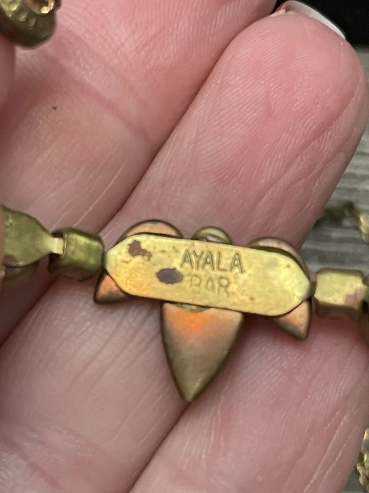 Collar de mosaico barra Ayala tono dorado cuentas de vidrio cristal artesanal hecho a mano israelí Foto 4 de 4