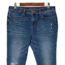 American Rag womens distressed skinny jeans juniors sz 15 stretch blue med wash