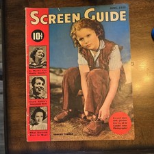 1939, Shirley Temple, "SCREEN GUIDE" Magazine No Label  Scarce / Vintage
