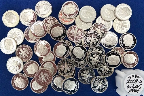 2009-S Roosevelt DCAM Proof Silver Dimes Short Roll (49 Pieces)