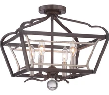 Minka Lavery Astrapia, 4-Light Semi Flush Ceiling, 240 Total Watts Rubbed Sienna