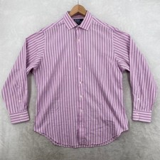 Polo Ralph Lauren Dress Shirt Mens 16-34 Pink Purple Stripe Philip Cotton Luxury