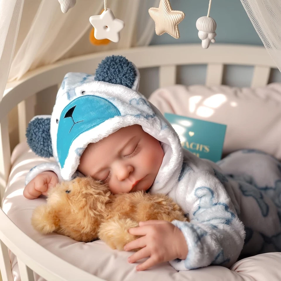 Reborn Dolls Boys 20 Pollice Reborn Babies Dolls Occhi Chiusi Realistico Dormien - Immagine 2 di 4