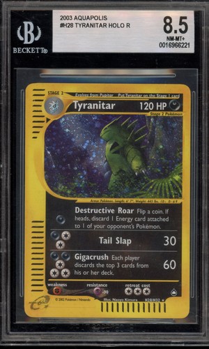 Pokemon Tyranitar Aquapolis Holo H28 BGS 8.5
