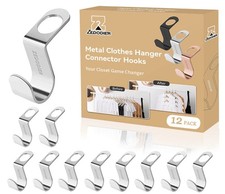 Metal Clothes Hanger Connector Hooks, 12 Pack Super Sturdy Hanger Extender Ho...