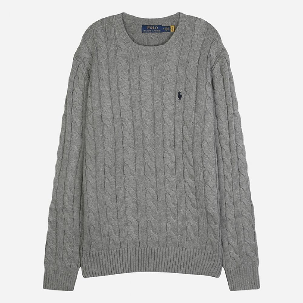 Polo Ralph Lauren Uomo Pony Logo Maglia Cavo Grigio 126672379