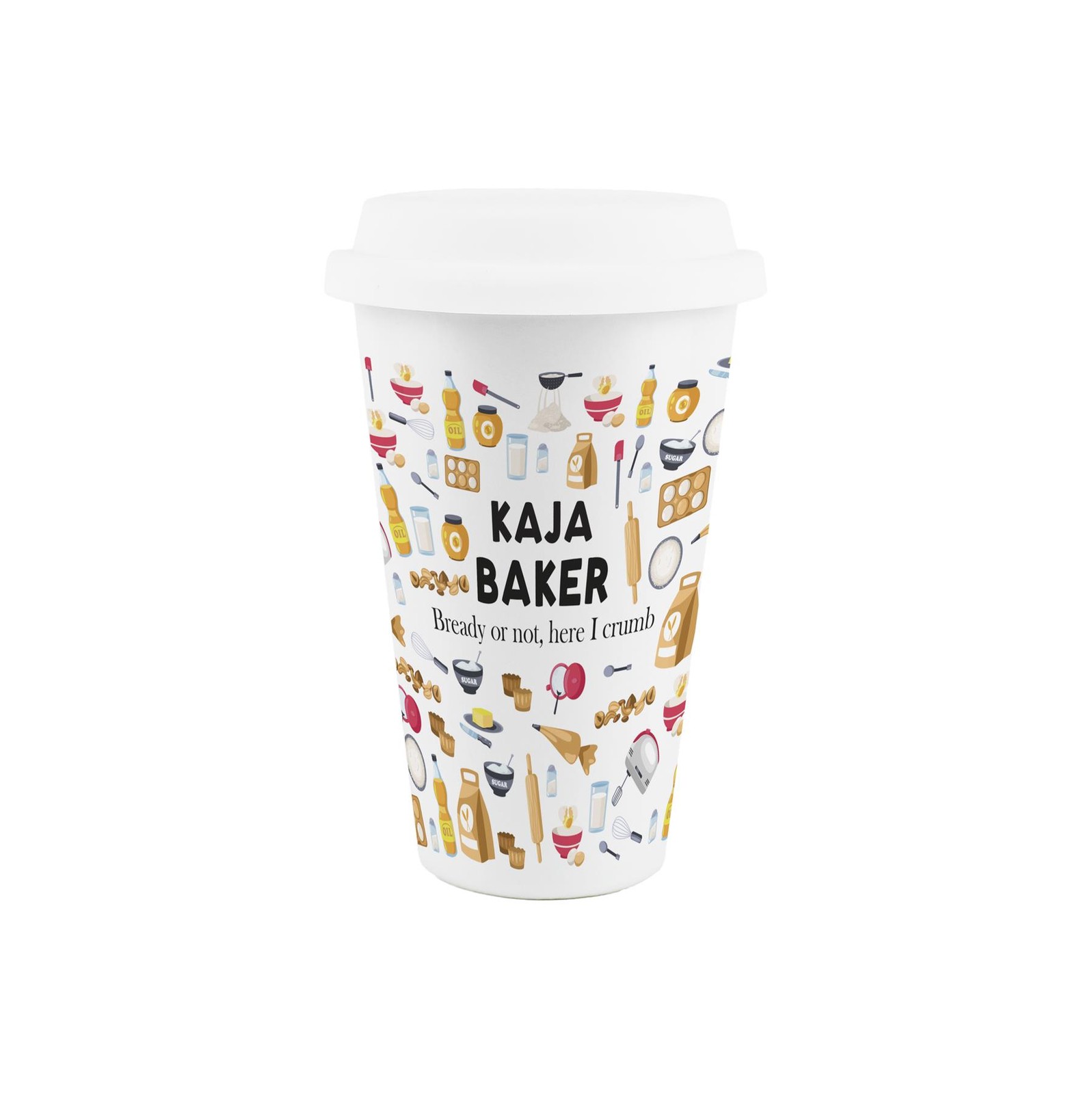 Personalised Baker Ceramic Travel Mug - Reusable Cup Bakery Themed Gifts