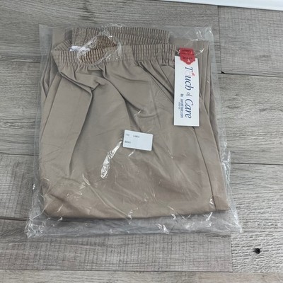 Touch of Care Mens Khaki Elastic Waist Casual Pants Style 702 Large NEW