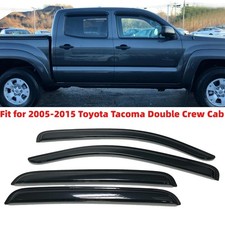 Fit 2005-2015 Toyota Tacoma Double Cab Window Visors Sun Vent Shade Rain Guard