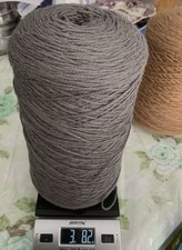 Huge Cone of Worsted WOOL YARN Deep Cool GREY Color 3 lb and 8 ounces