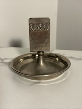 Antique Hammered Art Noveau Silver Plate Match Stand