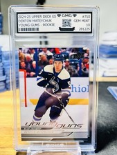 2024-25 Upper Deck Denton Mateychuk Young Guns Rookie #710 GMG Graded 10 Gem 💎