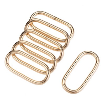 Metal Oval Ring Buckles 50x19mm for Bags Belts DIY Gold Tone 6pcs