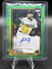 2025 Topps Chrome Update OMAR CRUZ Rookie RC Padres Auto #AC-OC Green /99