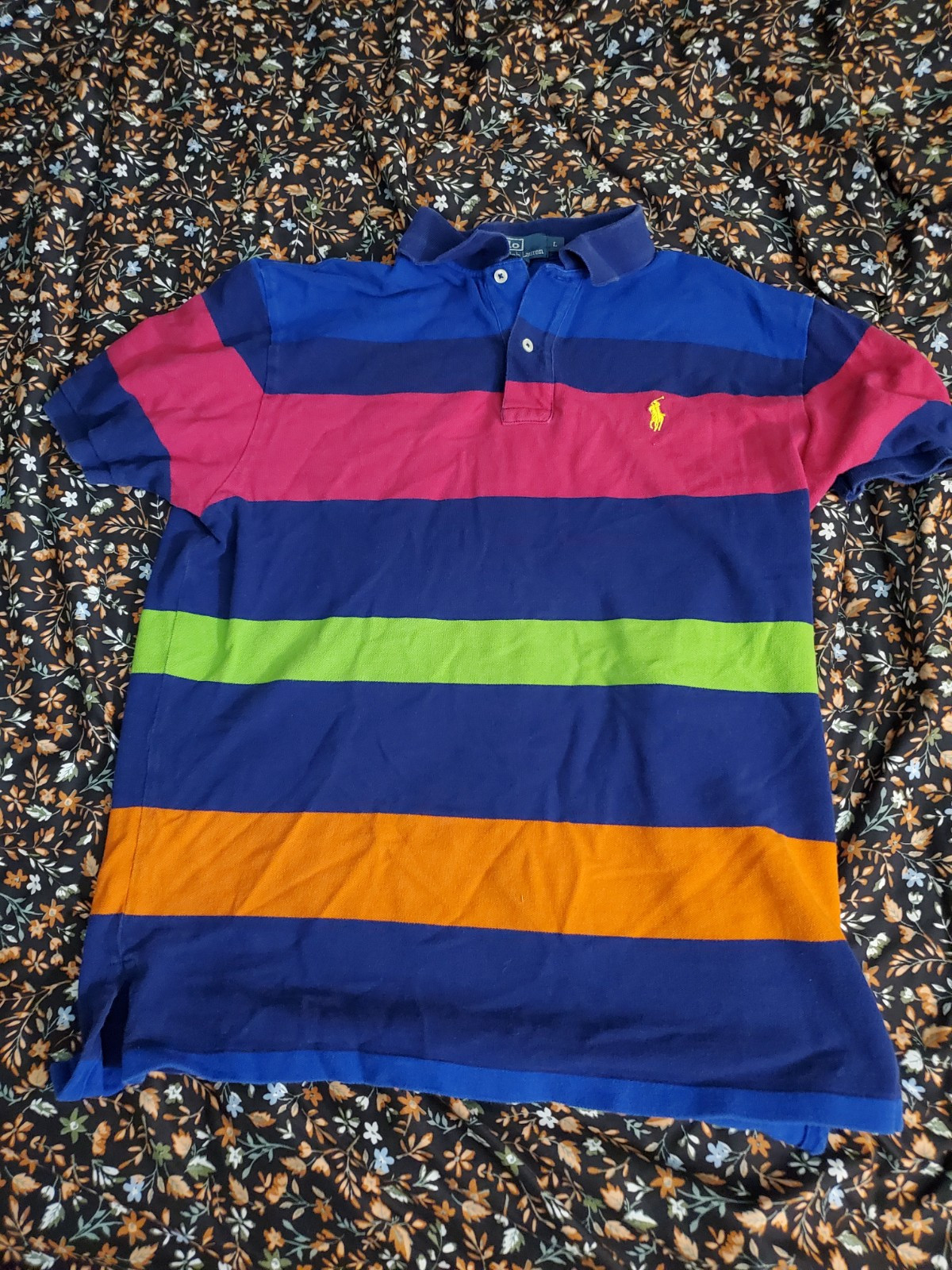 Polo Ralph Lauren camicia uomo grande blu forte golf vintage anni 80 90 pony rugby