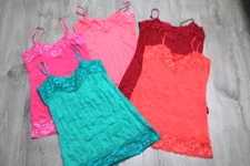 Women's Teen's Wide Lace Camisole Tank Top Adjustable Spaghetti Strap - CHOICE