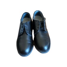 Womens Black Leather Work Shoes With Non Slip...