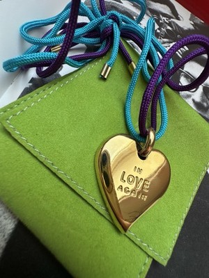 Vintage Yves Saint Laurent Halskette Anhänger YSL Designer Schmuck IN LOVE AGAIN