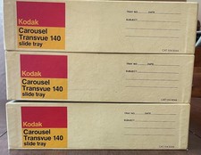Lot of 3 Kodak Carousel Transvue 140 Slide TraysCapacity For Projector