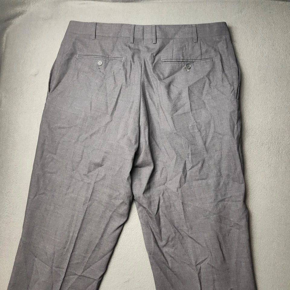 Canali Pants Mens 54 34x33 Gray Wool Dress Trousers Flat Siena Slacks Suit Italy - Image 4 of 4