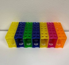 Lot of 7 Multi-Color Plastic Test Tube Racks – Lab Holders – Assorted Colors