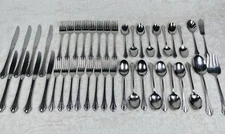 Oneida BANCROFT Stainless Flatware Service for 8 & Serving Set (44 Pieces) USA