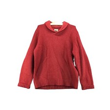 L.L. Bean Men's 100 Shetland Wool Sweater Size L Red Elbow Pads