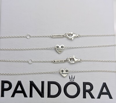 PANDORA 2点セット NEW 100% PANDORA Forever & Always Splittable Heart Collier