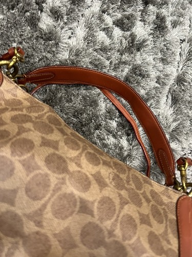 Bolso de hombro Coach Sutton dorado tiza bronceado firma de lona 52577 marrón - Imagen 10 de 13