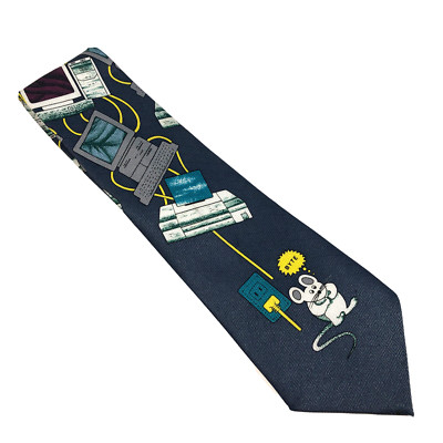 Mens Necktie Computer Professional Programmer Hardware Hacker Byte Real Mouse IT