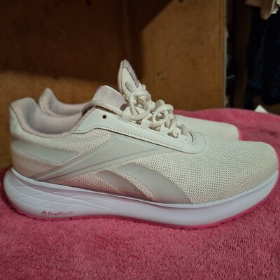 Reebok size 9.5 /122gy5191 white, pink sole, and lime green