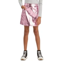 Art Class Girls' Pink Metallic Faux Leather A-Line Mini Skirt -- Size XXL 16/18
