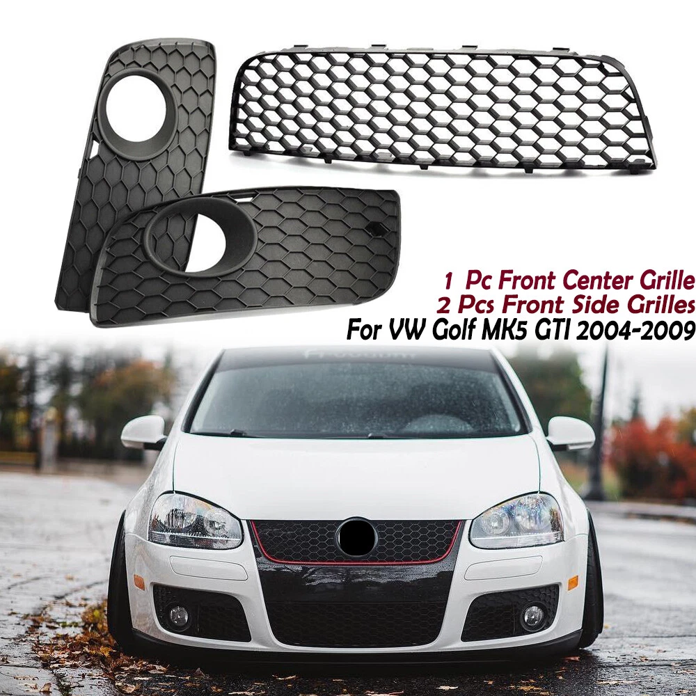 Front Bumper Lower Grille Fog Light Side Grill For VW Golf MK5 GTI