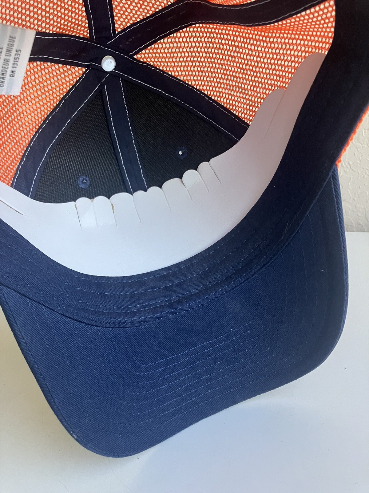 Bass Pro Shops Hunting Dog Adjustable Trucker Cap Hat Snap Back Orang Blue NOS