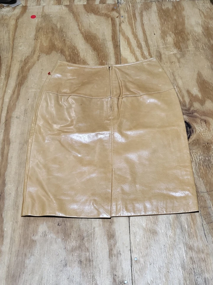 Trek New York Genuine Leather Skirt Women 4 Honey @J9 - Image 2 of 4
