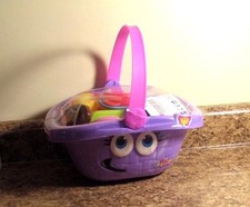 Pretend Cooking Play Set Basket Dishes Utensils Food Play Kitchen NEW