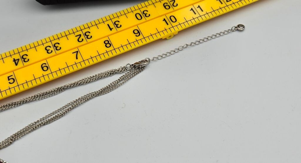 c1946 Statement Necklace Red Silver - image 4