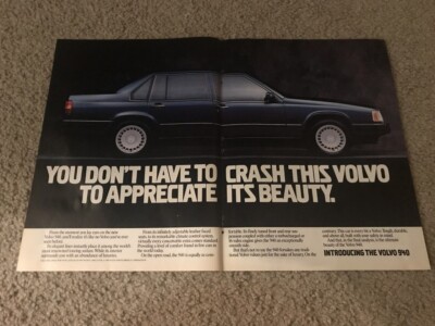 Vintage 1991 VOLVO 940 SEDAN Car Print Ad BLUE 1990s | eBay