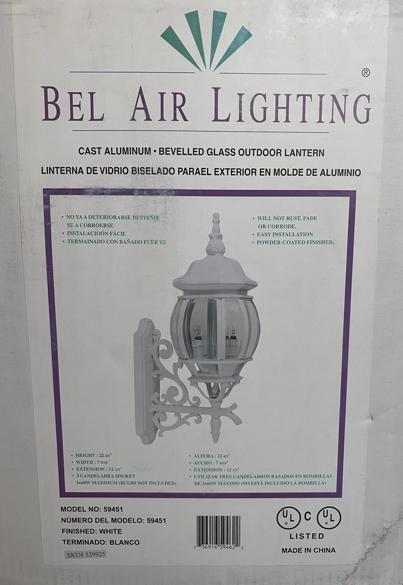 Bel Air Lighting 3 Light Beveled Glass Outdoor Lantern Wall Sconce