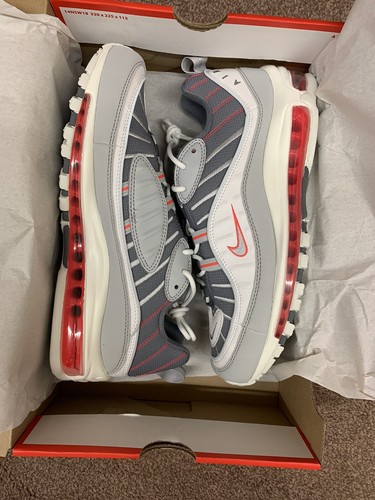 Air Max 98 Grey/Red/White UK 8.5 (Grey 