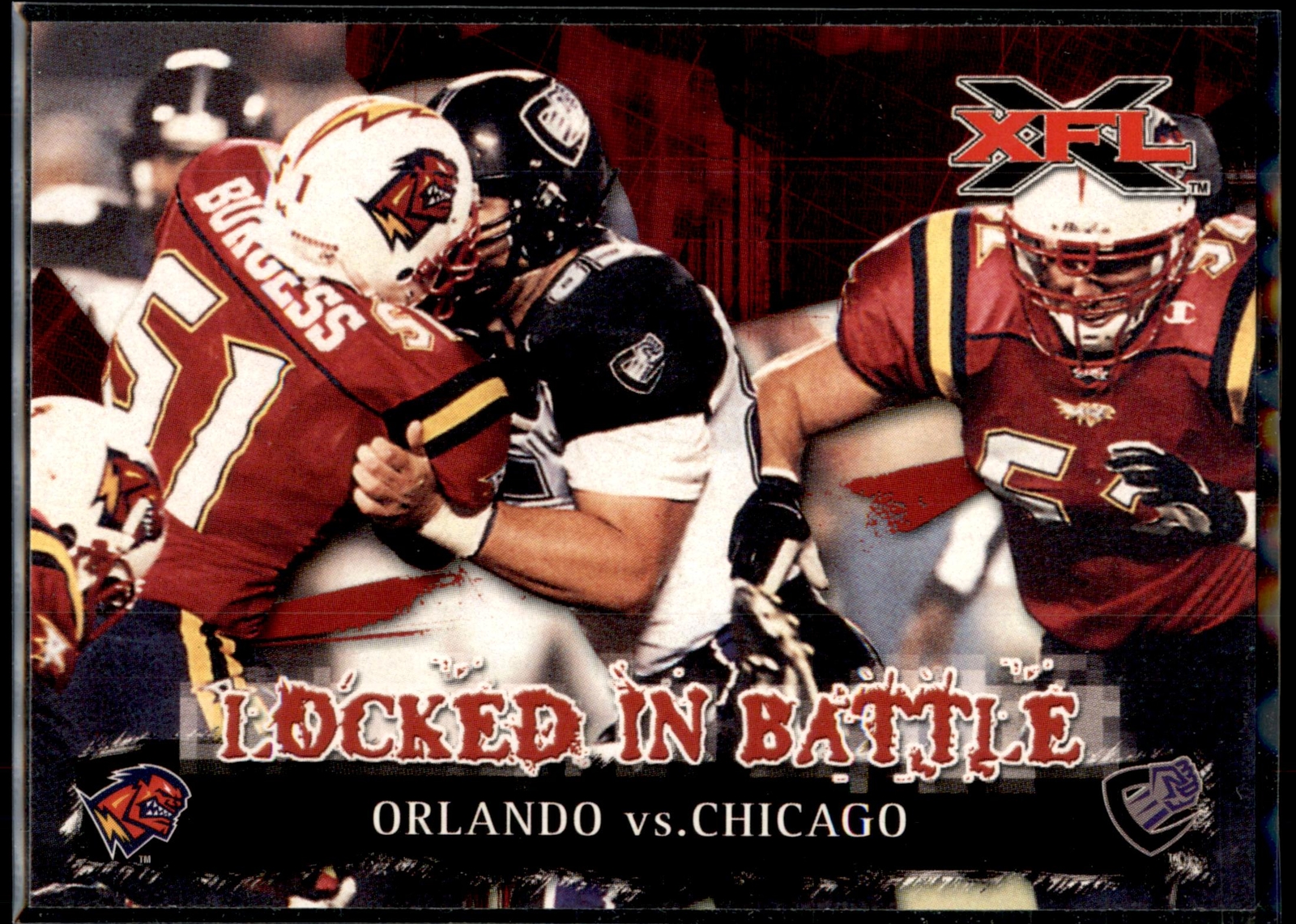 Xfl Rage 2001 Topps XFL - Locked in Battle Chicago Enforcers, Orlando Rage #81 ...