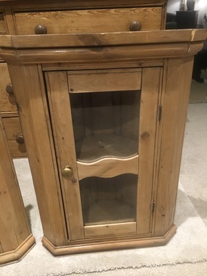 Small Antique Pine Corner Cupboard Ebay