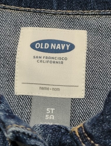 OLD NAVY Girls Jean Jacket Size 5T Blue Stretch Denim Front Buttons Faux Pockets - Picture 4 of 5